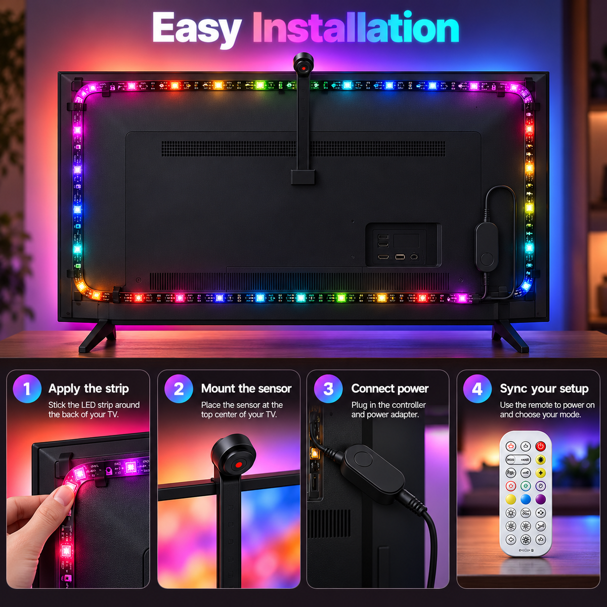 Glowinex Sync Vision decorative ambient LED TV backlighting, additional gallery view