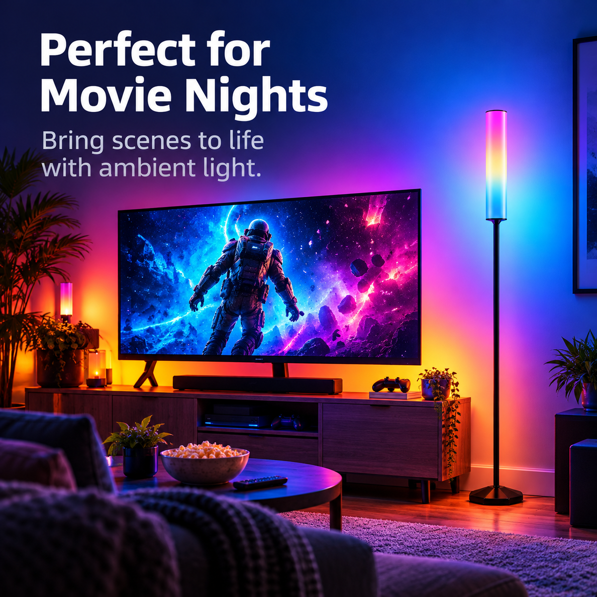 Glowinex Aura floor lamp with Bluetooth app or Wi-Fi Tuya control variants