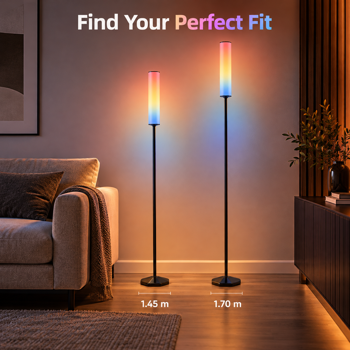 Glowinex Aura colour-changing RGBIC floor light, gallery image