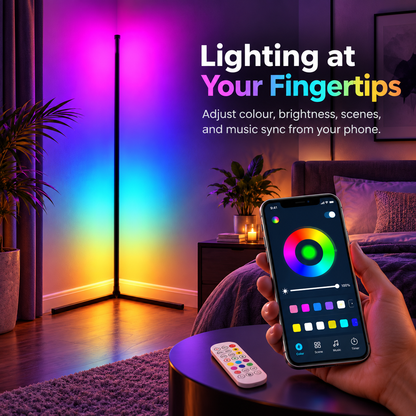 Glowinex Aura Core modern RGB corner floor lamp, additional product gallery image