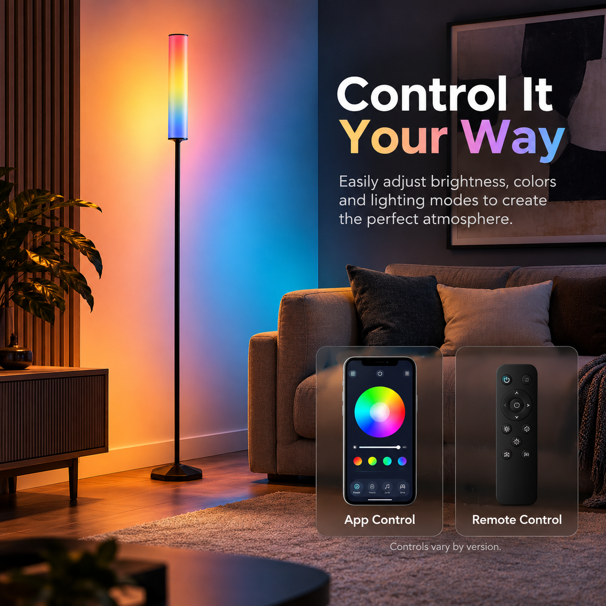 Glowinex Aura modern slim LED standing lamp, additional product image