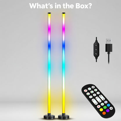 Glowinex Aura Orbit RGB floor lamp – What's in the Box? product contents infographic, second image