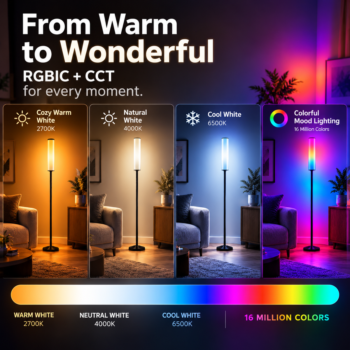 Glowinex Aura RGBIC floor lamp, additional product gallery image