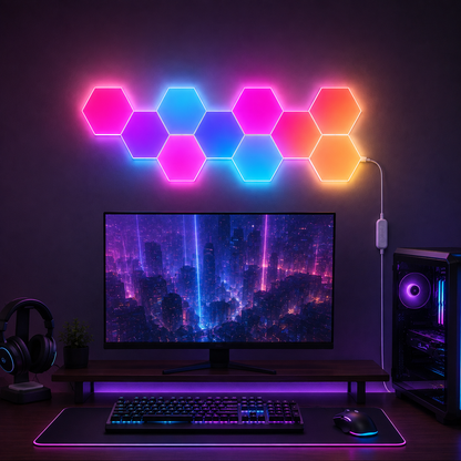 Glowinex Edge Hexagon geometric RGB wall light