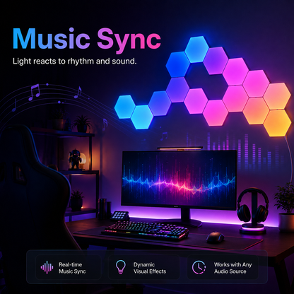 Glowinex Edge Hexagon LED light panel design