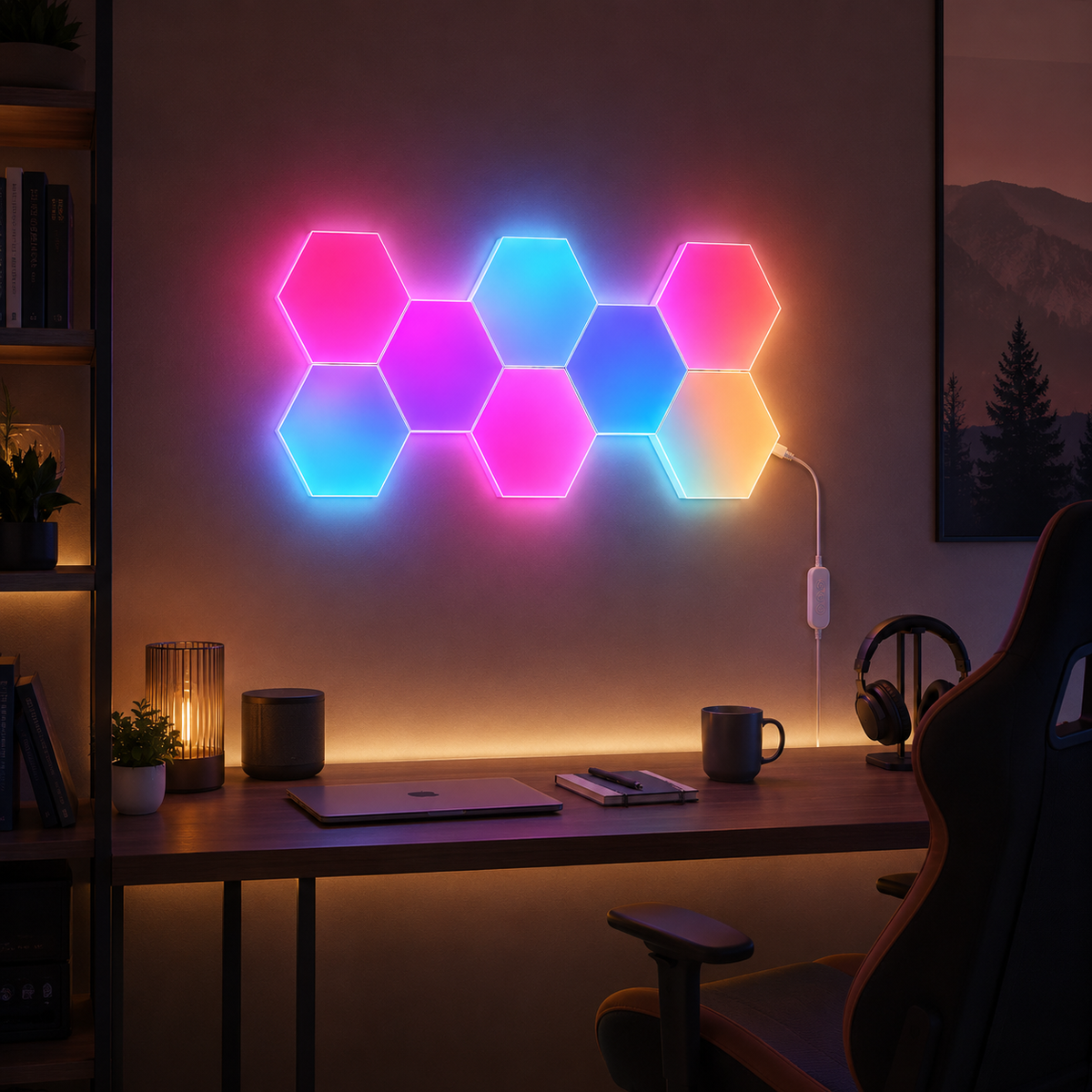 Glowinex Edge Hexagon LED wall light panels