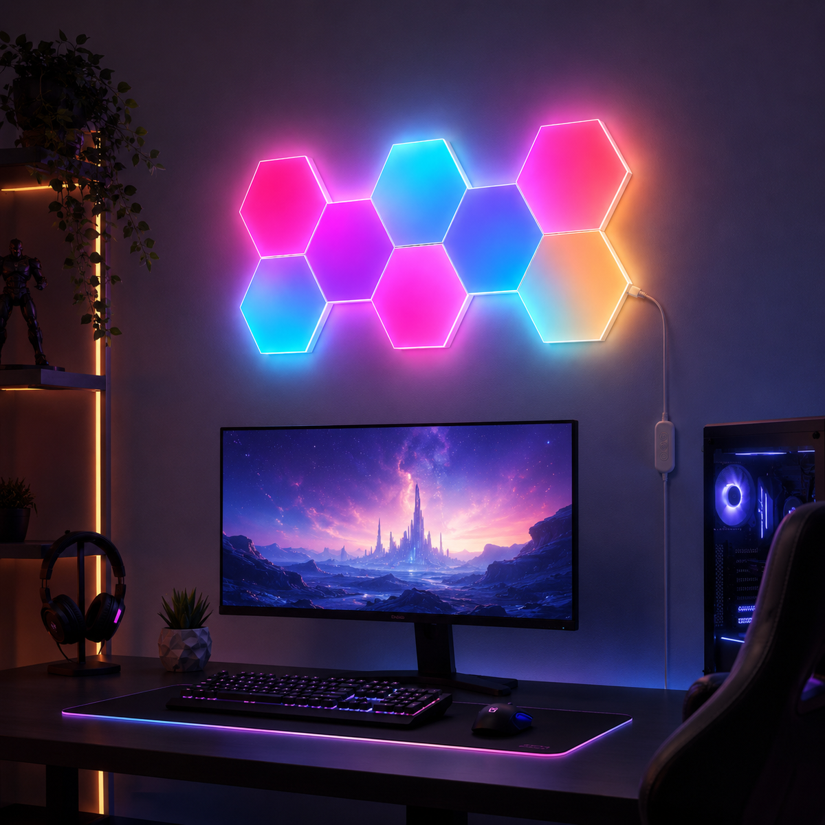 Glowinex Edge Hexagon modular RGB light panels
