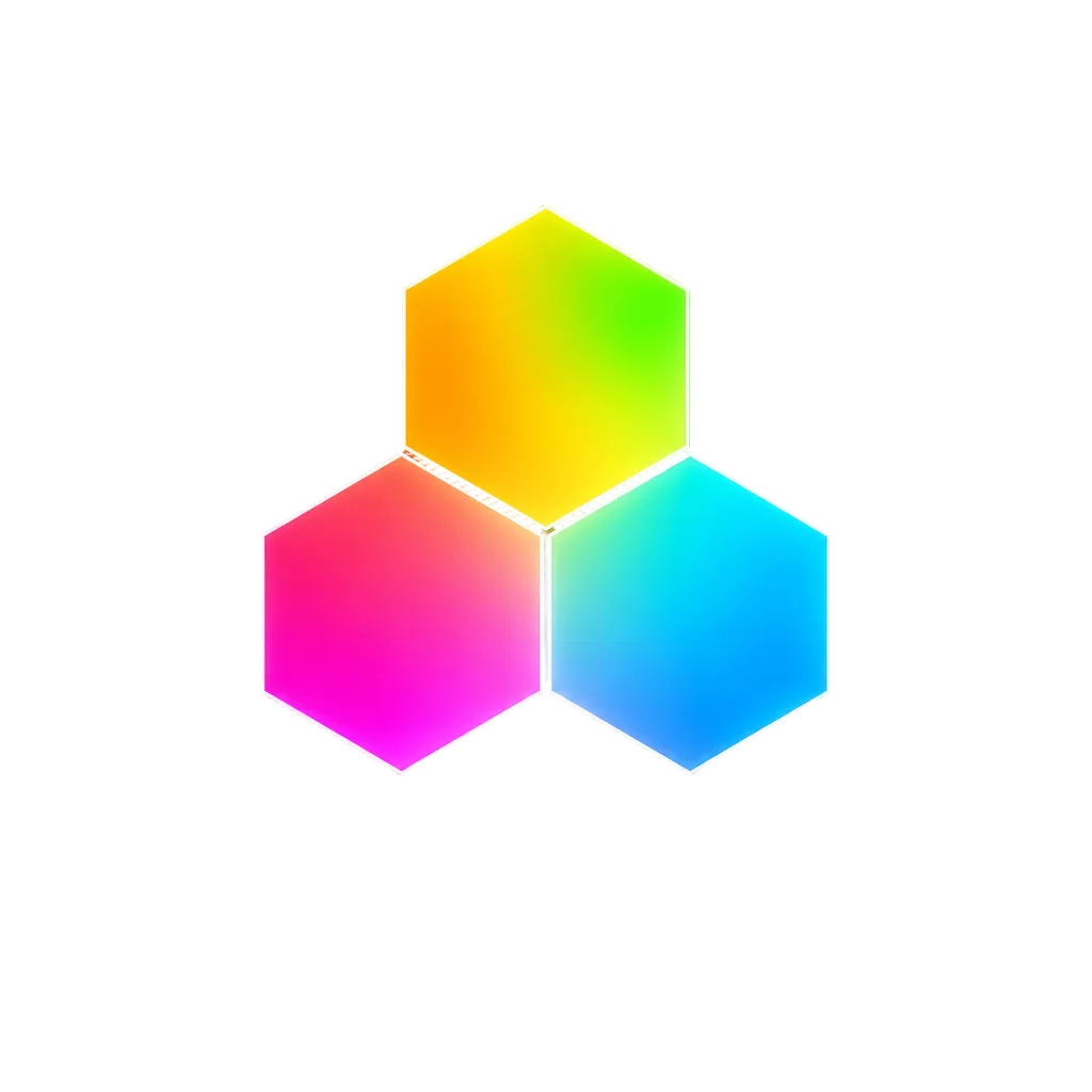 Glowinex Edge Hexagon RGB light panels for modular wall lighting