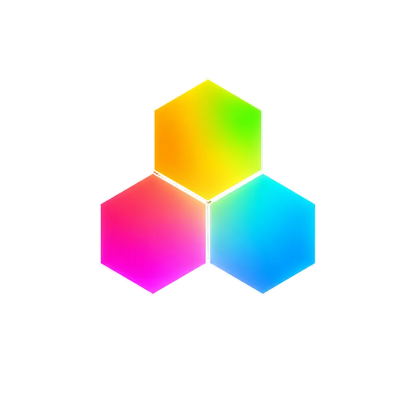 Glowinex Edge Hexagon RGB light panels for modular wall lighting