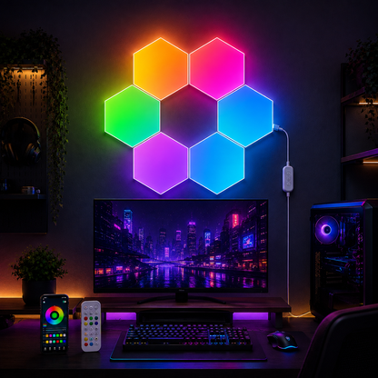 Glowinex Edge Hexagon sound-reactive RGB light panels