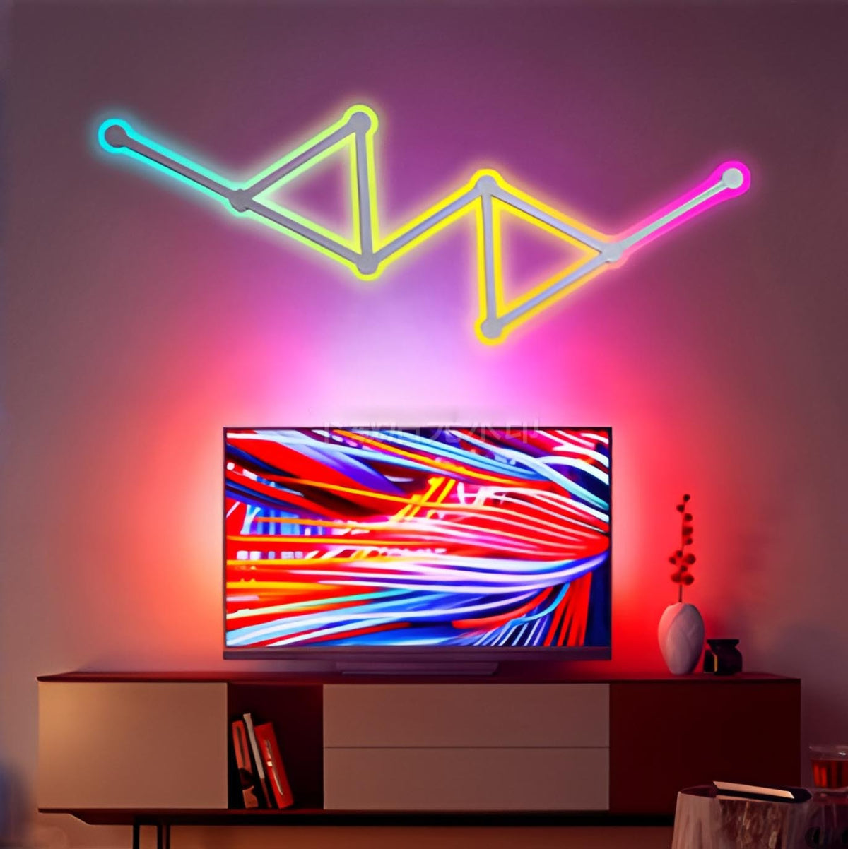 Glowinex Edge Link geometric modular wall light made from connectable bars
