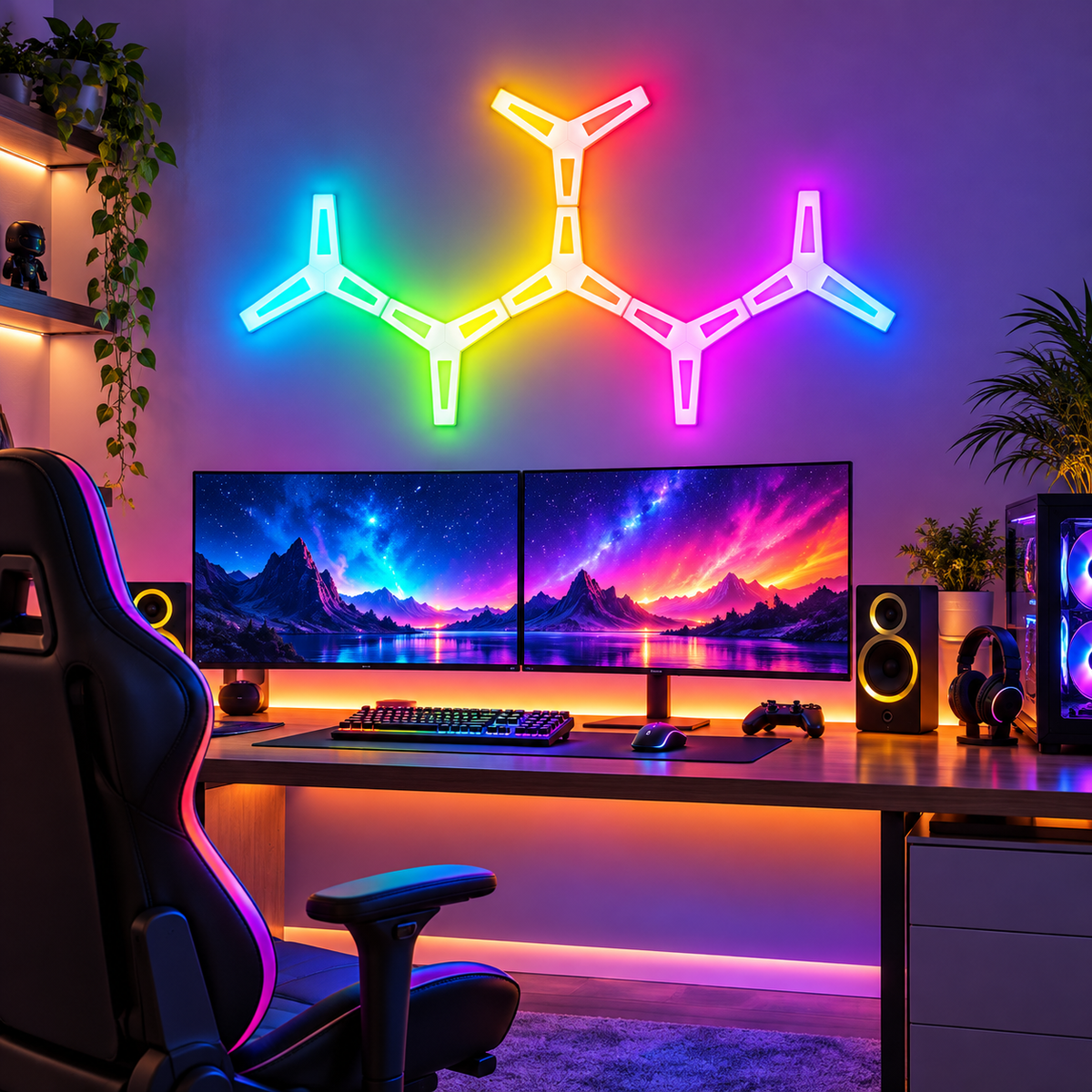 Glowinex Edge Nexus modular RGBIC wall lighting panels, additional product image
