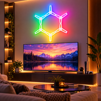 Glowinex Edge Nexus set of six connectable RGBIC light panels, product view