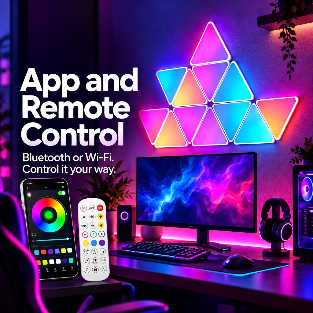Glowinex Edge Triangle RGB light panels, alternate geometric product view