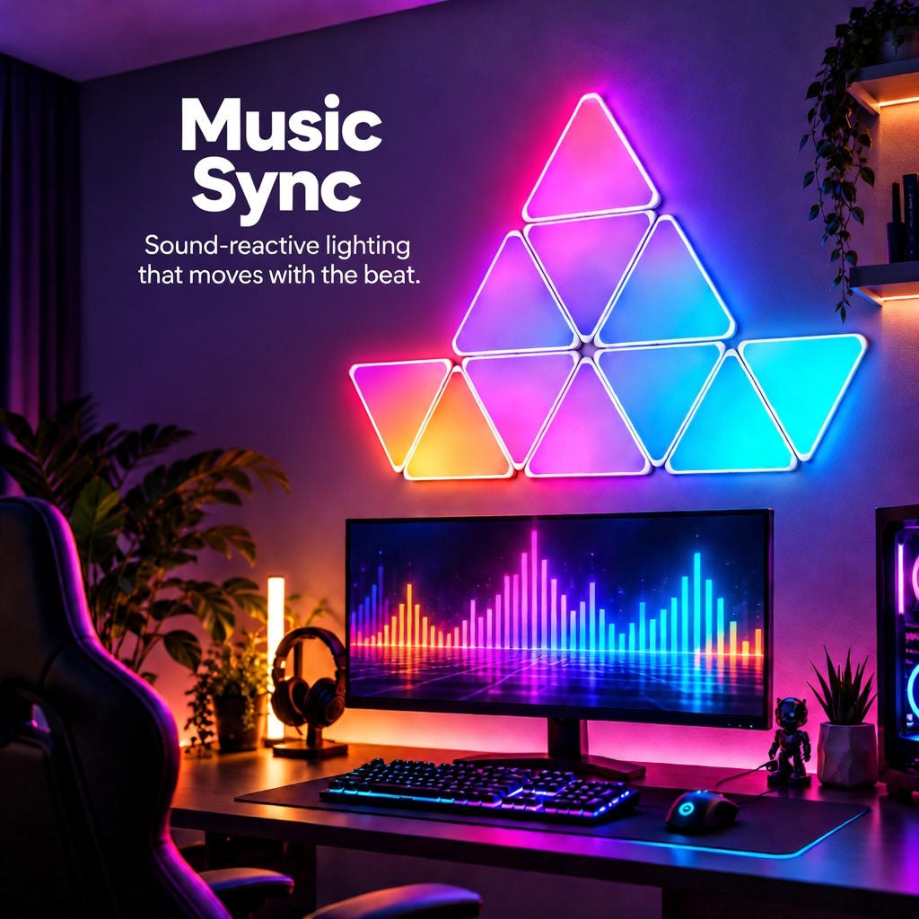 Glowinex Edge Triangle modular RGB wall lighting, additional gallery view