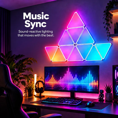Glowinex Edge Triangle modular RGB wall lighting, additional gallery view