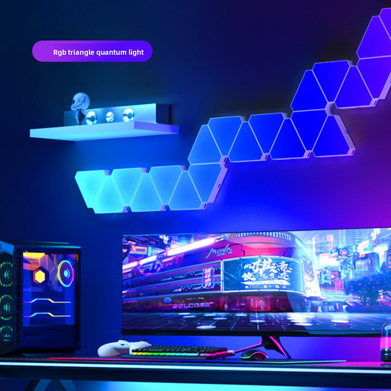 Glowinex Edge Triangle RGB modular wall light panels, additional gallery photograph