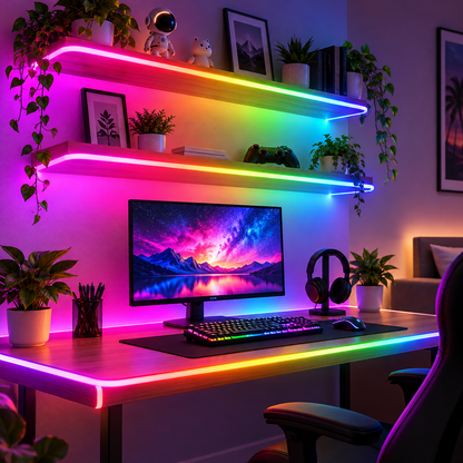 Glowinex Flow Curve USB-powered RGB neon-style lighting strip, product image