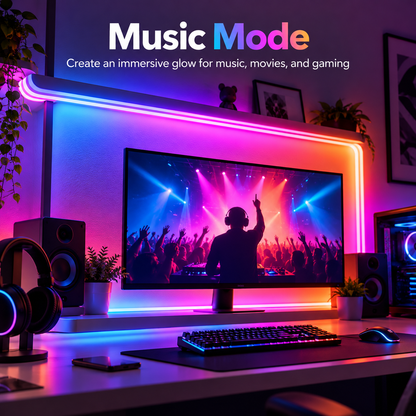 Glowinex Flow Spectrum RGBIC LED neon light strip with multicolour effects, product gallery view