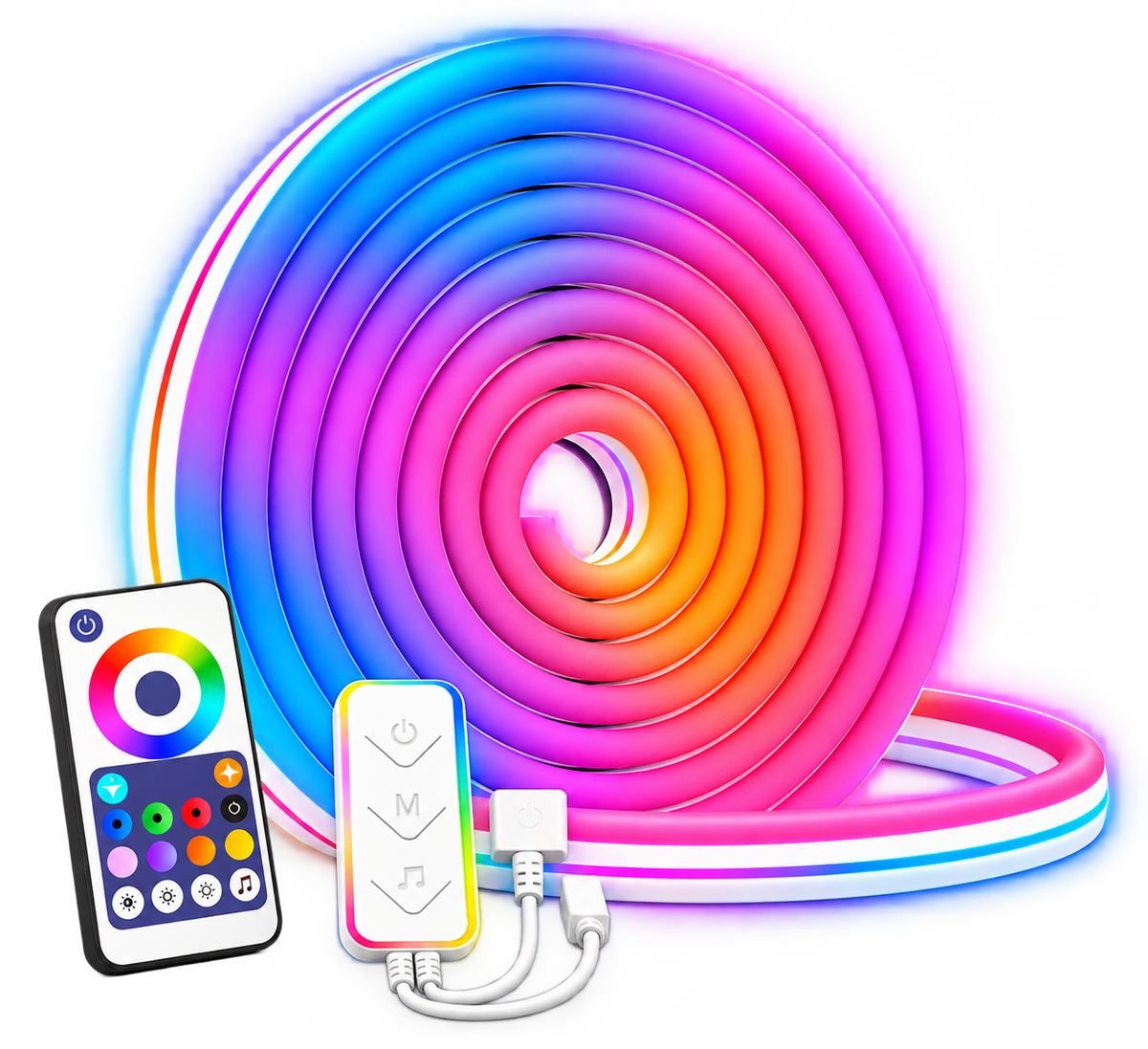Glowinex Flow Spectrum flexible RGBIC neon light strip, main product gallery image