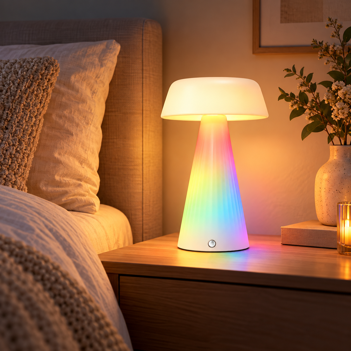 Glowinex Halo Bloom portable rechargeable LED table lamp, additional product view