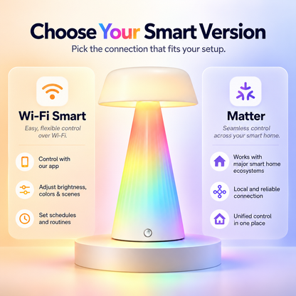 Glowinex Halo Bloom rechargeable smart table lamp suitable for bedside and side-table lighting