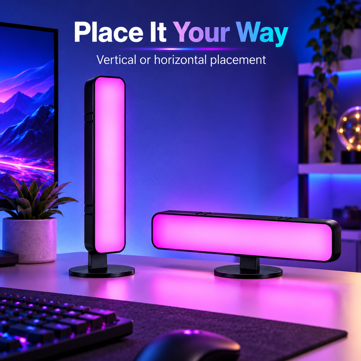 Glowinex Halo Rhythm decorative RGB gaming desk light bar, product image