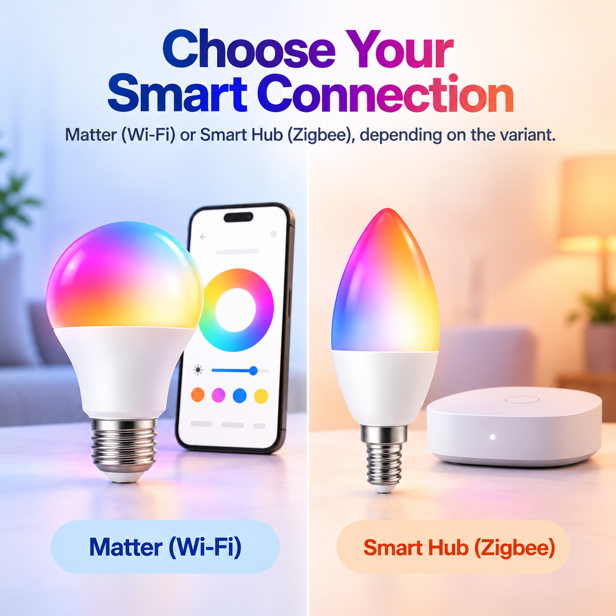 Glowinex Luma Adapt RGB and adjustable-white smart bulb, product view