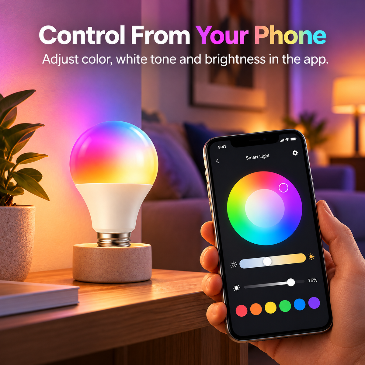 Glowinex Luma Adapt smart lighting bulb, additional product view