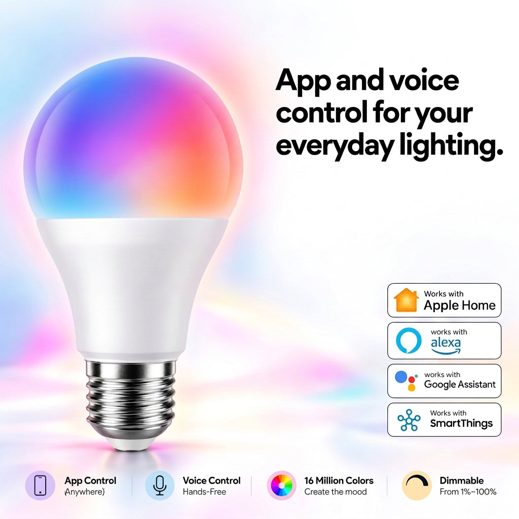 Glowinex Luma Connect 9W dimmable Wi-Fi smart LED bulb, product view