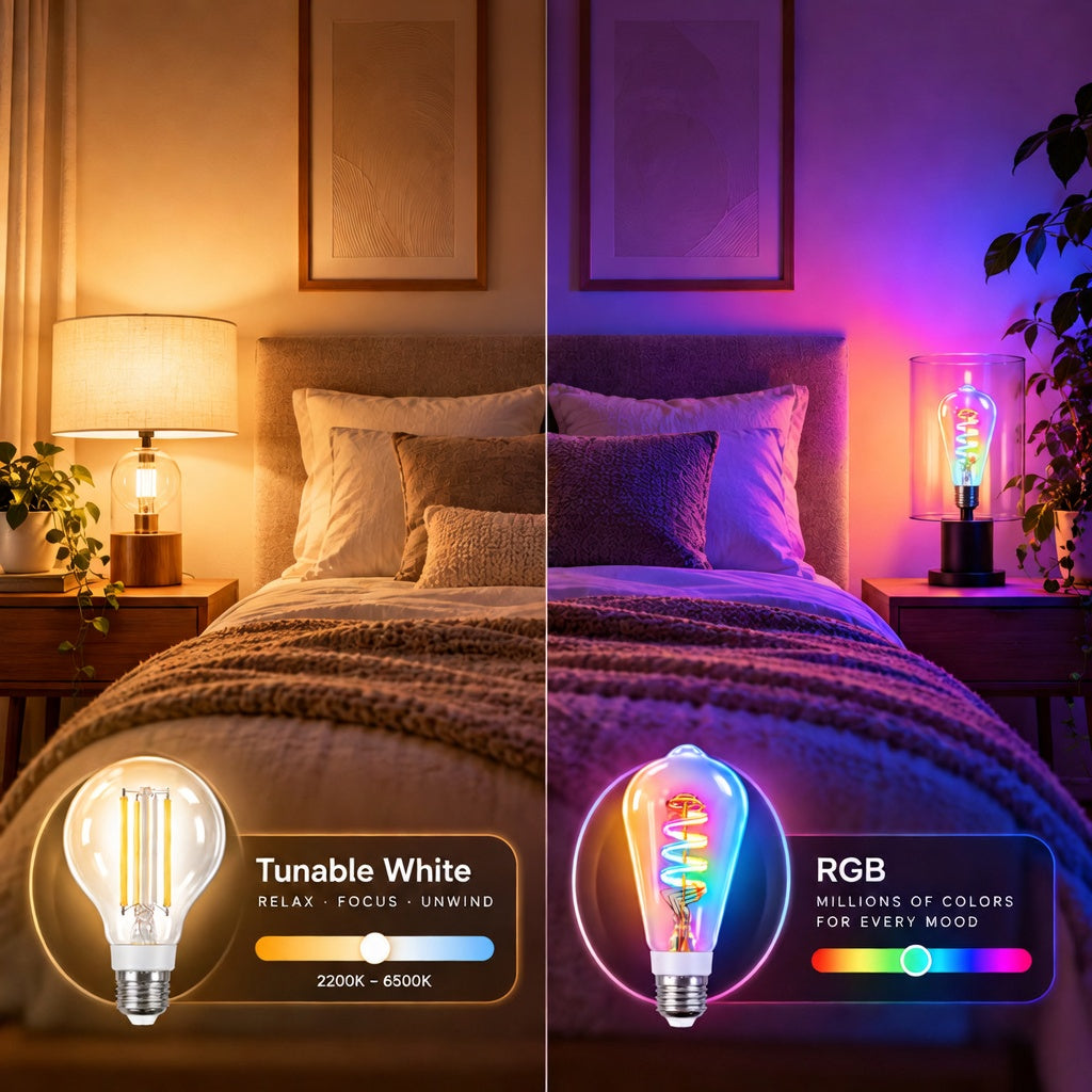 Glowinex Luma Tone smart LED bulb for compatible E27 screw-base fixtures