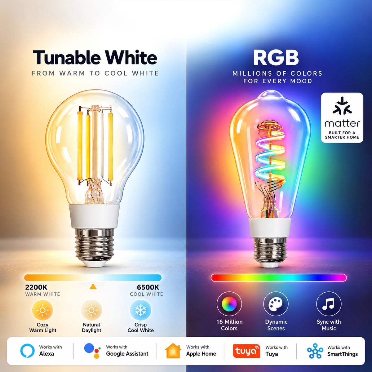 Glowinex Luma Tone smart LED lighting bulb, additional product photograph