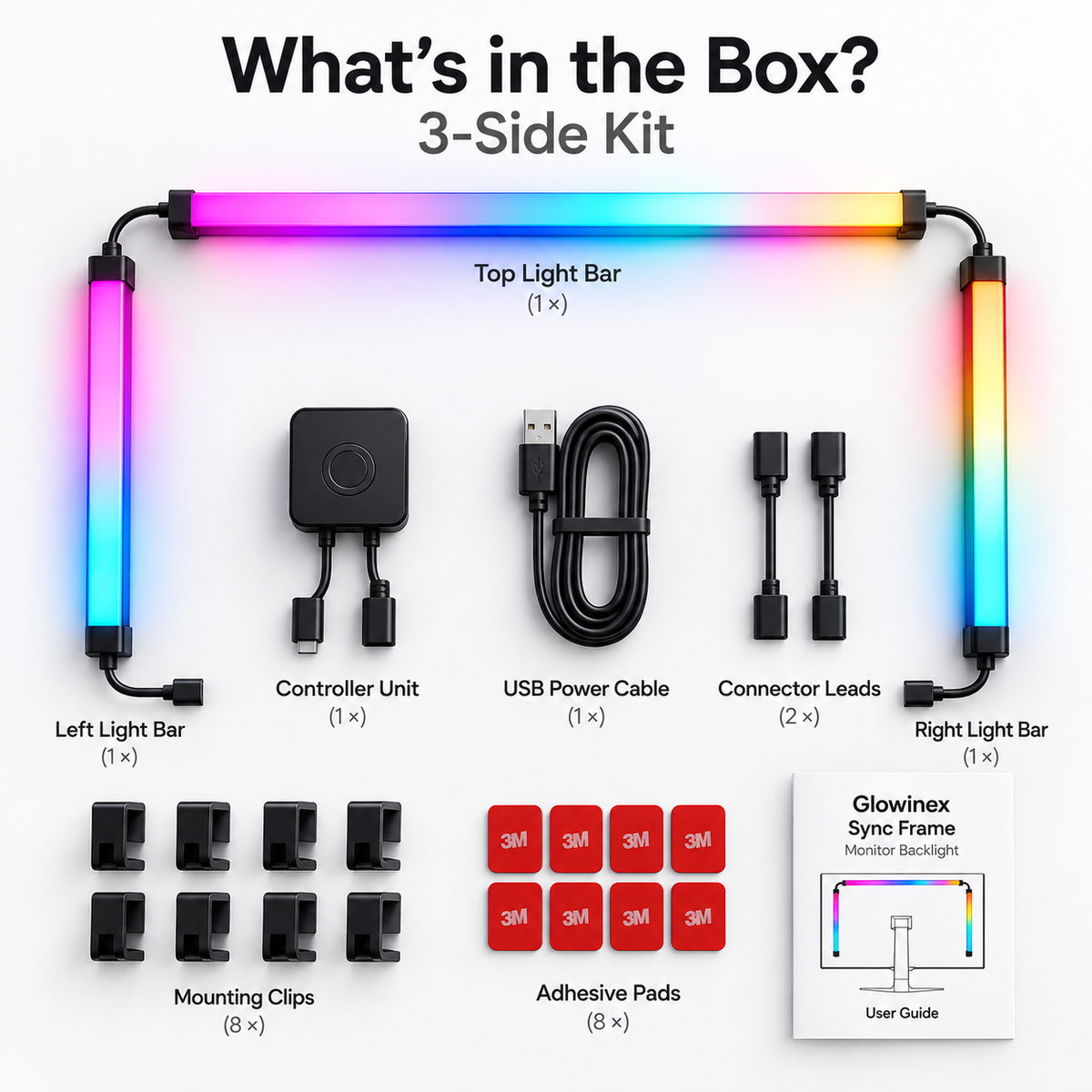 Glowinex Sync Frame LED monitor backlight with bare-board or housed controller options, gallery image