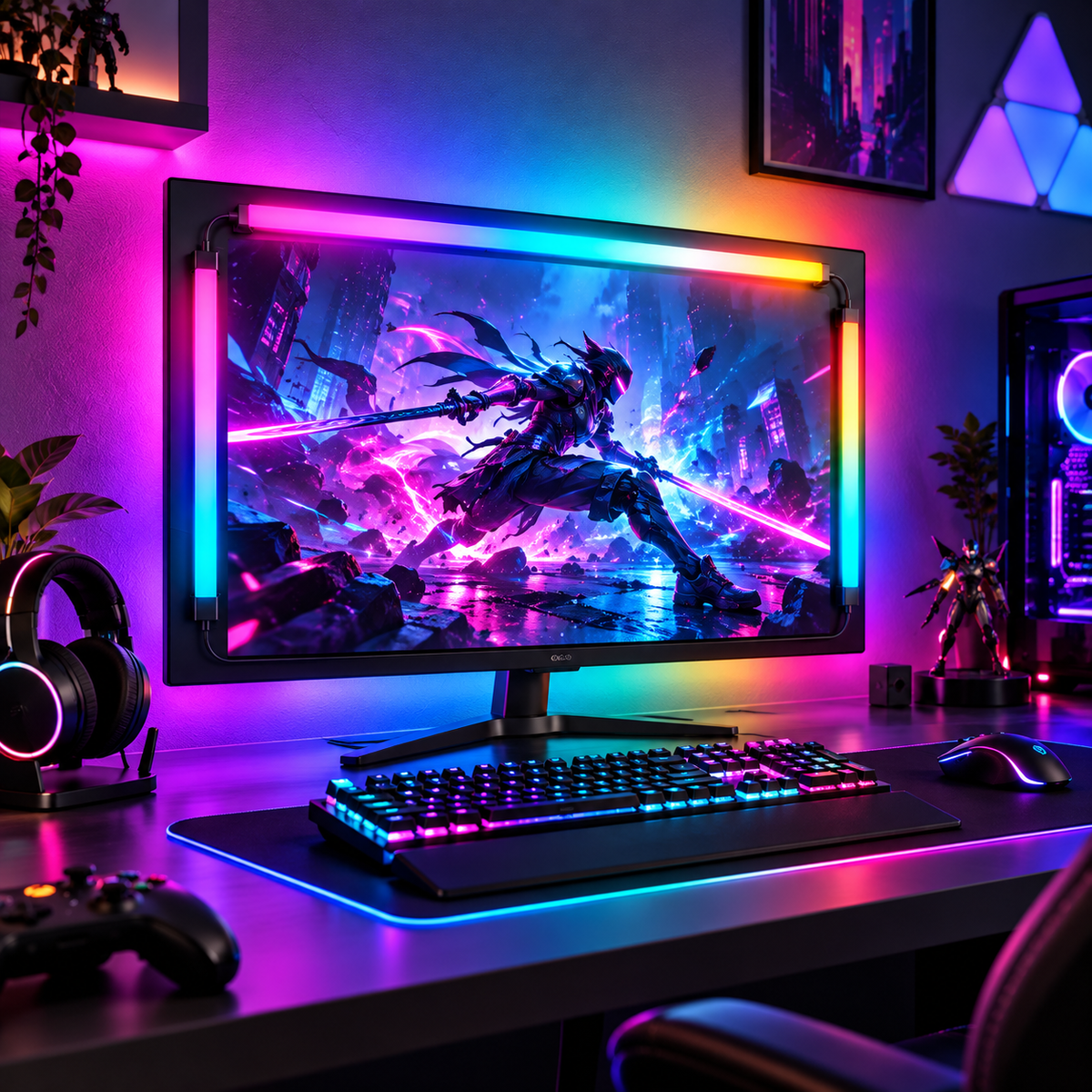 Glowinex Sync Frame screen-synchronised RGB monitor backlighting system, additional gallery image