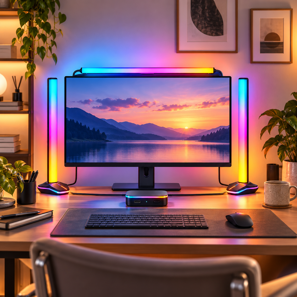 Glowinex Sync Stage RGB desk and monitor light bars, additional product gallery view