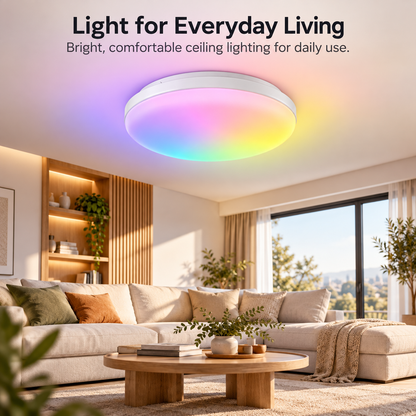 Glowinex Zenith Sol dimmable RGB and white LED ceiling light, product gallery image