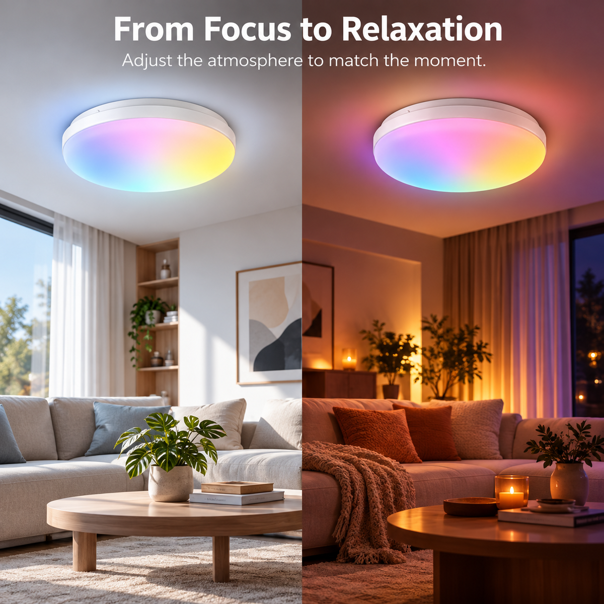 Glowinex Zenith Sol RGB ceiling lamp for indoor ambient lighting, additional product image