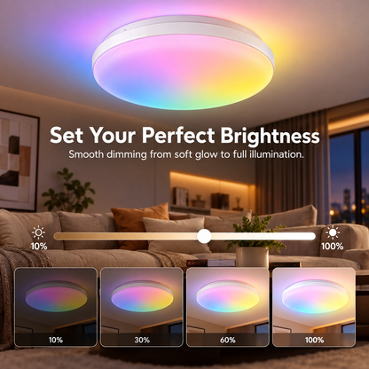 Glowinex Zenith Sol ceiling-mounted smart LED light fixture, product gallery view
